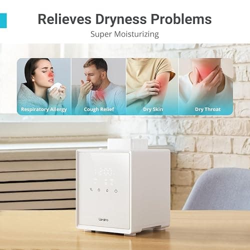 Livatro Stainless Steel Humidifier, 3L Warm Mist Humidifier, Easy Clean with Warm Steam Humidifier, Healthy Air Mist Humidifiers for Bedroom Living Room, with Sleep Mode and Auto-off Setting thumbnail 4