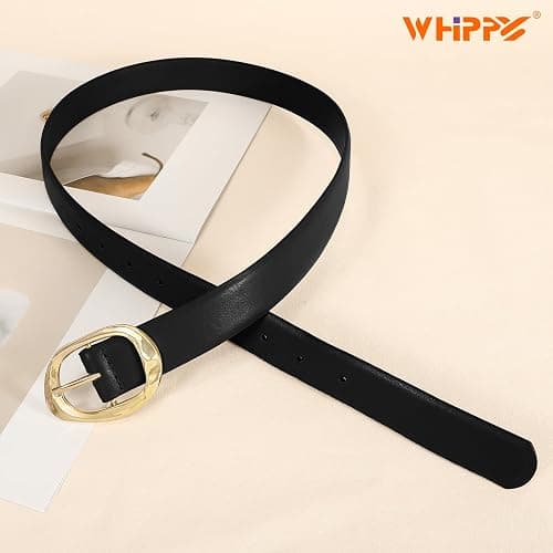 WHIPPY Leather Belt for Women Casual Waist Belt with Gold Buckle Fashion Ladies Belt for Jeans Pants Dress thumbnail 5