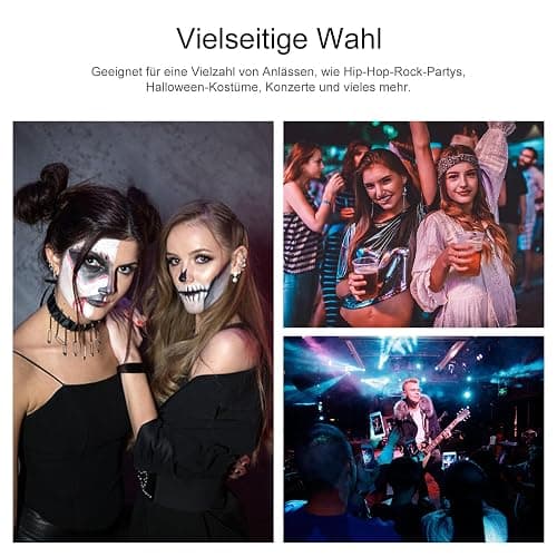 1 Paar Fingerlose Handschuhe, Punkhandschuhe,Hip-Hop-Persönlichkeitshandschuhe, Partykleid-Handschuhe,Goth Arm Ärmel, Armstulpen, für Halloween, Party, Hip Hop, Cosplay, für Damen und Herren thumbnail 6