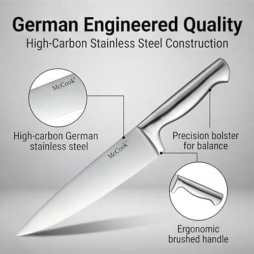 McCook® Knife Sets,German Stainless Steel Knife Block Sets with Built-in Sharpener thumbnail 5