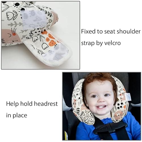 Baby Car Seat Head Neck Support, Toddler Adjustable Stroller Safety Insert, Banana U-Shape Travel Headrest Cushion thumbnail 3