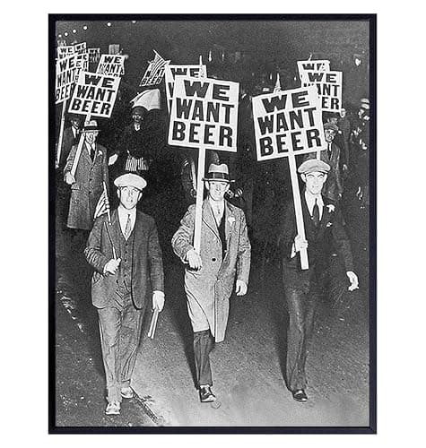 Vintage Prohibition Beer Poster LARGE 11x14 - Unique Wall Art Decor for Home, Bar, Cafe - Funny Saying Retro Art Print - Bar Room Decor - Vintage Decorations - Bar Art - Retro Decor - Funny Saying - Image 1