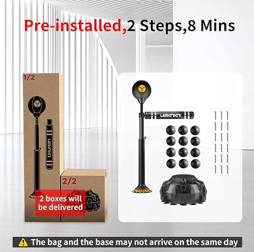 Freestanding Reflex Bag,360° Punching Bag Spinning Bar with Stand,Height Adjustable for Boxing Speed Trainer- for Adults & Teenagers. thumbnail 9