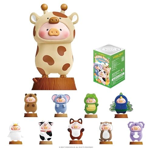 TOYZERO + Lulu The Piggy Blind Box Figures - Animal Party Series Blind Boxes Mystery Box Cute Animal Figurines Collectible Toys Home Desk Decorations Holiday Birthday Gifts, Single Box - Image 1