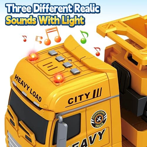 SpringFlower 3 4 5 6 Toddler Boy Toys, 25" Construction Carrier Toy with Excavator and Dump Truck,3 in 1 Truck, Christmas Birthday Gifts for Kids 3 4 5 6 Years Old thumbnail 7