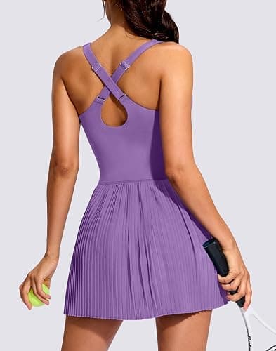 Soothfeel Womens Tennis Dress Athletic Dress with Built-in Bra & Shorts Pockets Pleated Workout Active Sport Golf Dresses thumbnail 2