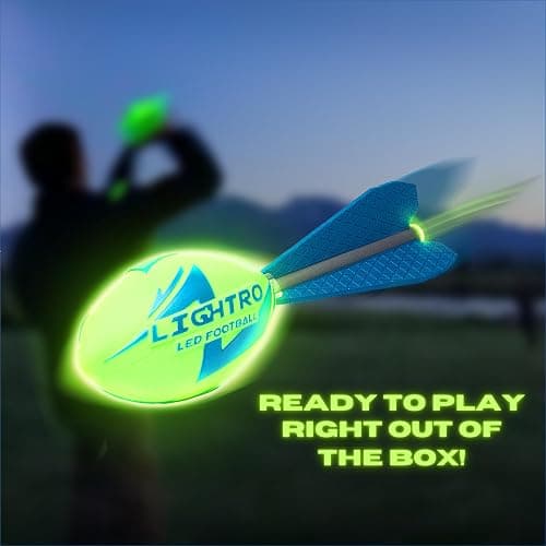 LIGHTRO - Foam Glow in The Dark Football - Super Bright - Smart LEDs - Batteries Included - Football Game for Kids 8 9 10 11 12 - A Perfect Birthday and Summer Gift thumbnail 5