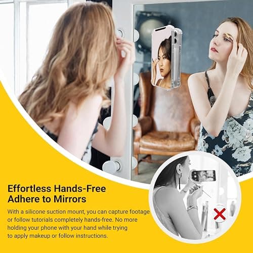 Anteel Double-Sided Silicone Suction Phone Case Mount, Enhanced Suction Cup Power and Thickened Grip for Selfies and Videos, Durable, Hands-Free Non Slip Accessories, 2.36"x3.66" (Light Green) thumbnail 4