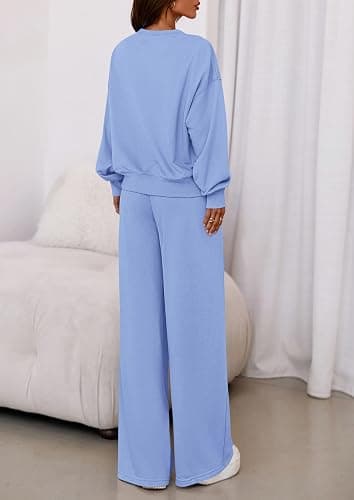PRETTYGARDEN Womens 2 Piece Sets Long Sleeve Sweatshirt Wide Leg Pants Loose Matching Lounge Set Trendy Fall Outfits thumbnail 5