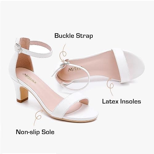 Motasha Girls Heel Sandals Girl Dress Shoes Open Toe Ankle Strap High Heels Pump Sandals Wedding Party for Little Big Kid thumbnail 5