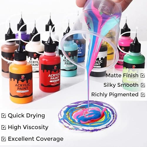 MUBYOK 1oz Matte Acrylic Paint Set with Precision Applicator Cap for Car Freshie Painting, Drawing and DIY Arts & Crafts Supplies for Adults(Pack of 12) thumbnail 6