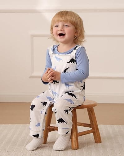 NZRVAWS Newborn Baby Boy Clothes Romper Animal Jumpsuit Overalls Cute Infant Boy Outfit Fall Winter Pant Set 0-18 Months thumbnail 3