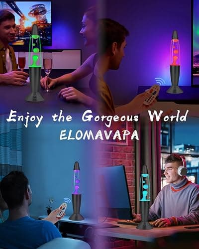 Black Liquid Motion Lamps 17 Colors Changing with Remote, 13.5 Inch LED Night Light for Kids Adults, Mood Lighting Small Table Lamp for Bedroom Nightstand Office Decor, Cool Birthday Christmas Gifts thumbnail 7