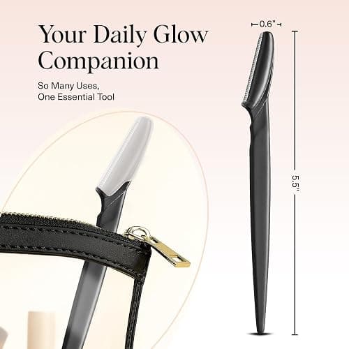Kitsch Dermaplane Razor for Women Face – Face Razors for Women & Men, Eye Brow Razors & Face Shaver – Exfoliating Facial Razor & Dermaplaner as Skin Care Tool for Smoother Skin - Black, 12 pcs thumbnail 5