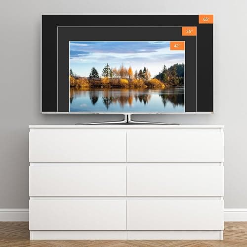 CIPACHO White 6 Drawer Dresser for Bedroom,Modern Deep Drawer Dresser with No-Handle Design,Wide Storage Chest of Drawers,Wood Bedroom Storage Organizer Furniture for Closet,Hallway thumbnail 2