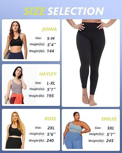 CAMPSNAIL 4 Pack Leggings for Women - High Waisted Tummy Control Yoga Pants for Workout Gym Black Leggings Plus Size Dance thumbnail 6