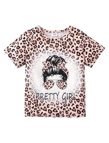 PATPAT Girls Graphic Tees Short Sleeve Crewneck Cute Print Shirts 5-14Y | Casual Trendy Tops, Fun Summer Outfits, Skin-Friendly Fabric, Soft & Breathable, Regular Fit, School/Daily Wear/Vacation - Image 1
