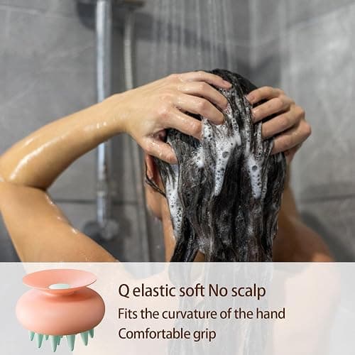 Silicone Scalp Massager - Hair Brush Scalp Massager, Scalp's Massager's Shampoo Brush, Head Massager's With Large Suction Cup | Easy Storage Ergonomic Scalp's Scrubber For Hair Care (Wet And Dry thumbnail 4