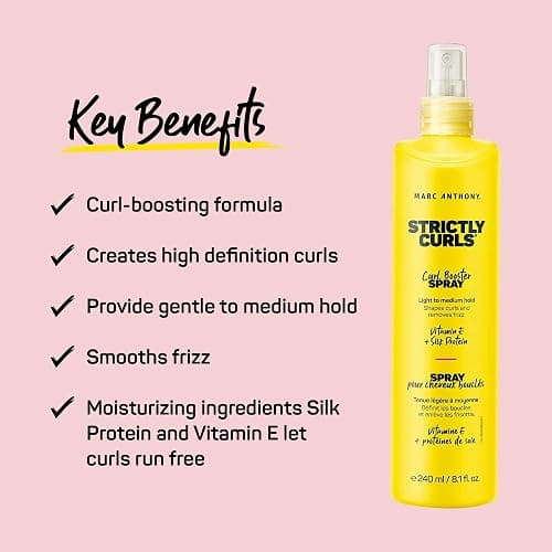 Marc Anthony Curly Hair Spray, Strictly Curls - Curl Booster Removes Frizz, Repels Humidity & Holds Bouncy Curls - Vitamin E & Hydrolyzed Silk Hairspray Add Bounce & Volume - 8.1 Fl Oz thumbnail 2