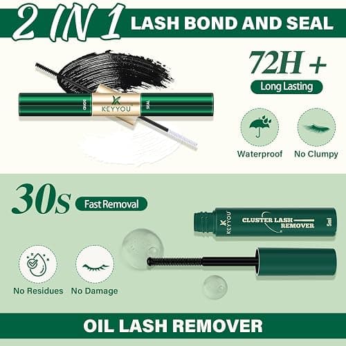 KEYYOU Lash Extension Kit DIY 300Pcs Lash Clusters Eyelash Extension Kit 40D 0.07 D Curl 9-18MIX Lash Clusters Kit with Lash Glue Remover Applicator Easy to Use for Beginners(Kit,40D-D,9-18MIX) thumbnail 5