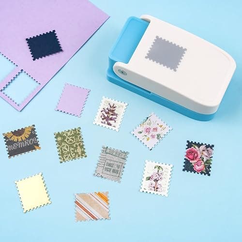 Stamp Puncher, Stamp Punch, Postage Stamps Punch, 1X0.8inch Rectangular Stamps Cutout Punches, Lever Paper Punches for Crafting, Square Craft Hole Puncher for Paper Crafts DIY Scrapbooking Journaling thumbnail 4