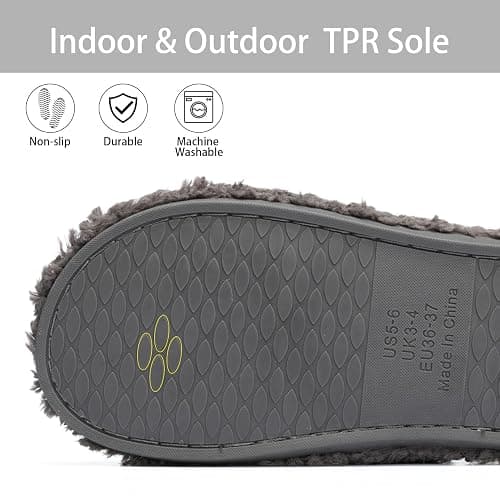 GOEWY Fuzzy Open Toe Slippers for Women Indoor Cozy Memory Foam Slip On House Slides Shoes Gifts for Womens Her Mom thumbnail 4
