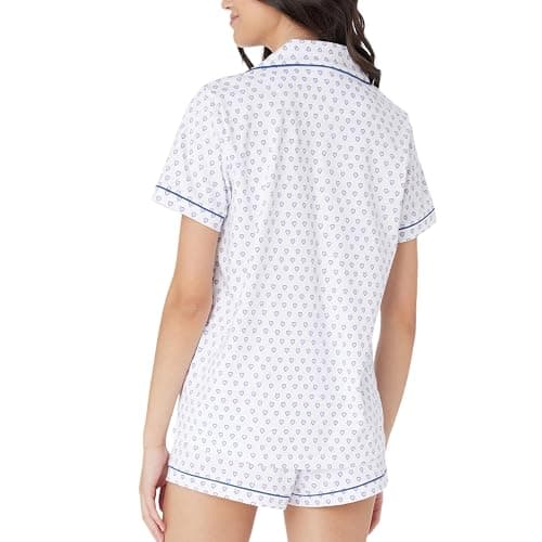 GZDINH Womens 2 Piece Pajamas Set, Monkey Print Soft Button Down Vacation Beach Shorts Set Y2k Preppy Loungewear Pjs thumbnail 3