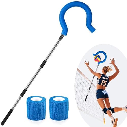 Adjustable Volleyball Spike Trainer with Question Mark Hook, Portable Lightweight Hitting Trainer for Serving, Spiking & Jump Training, Real-Ball Feel, Volleyball Gift for Beginners & Pros (No Ball) - Image 1