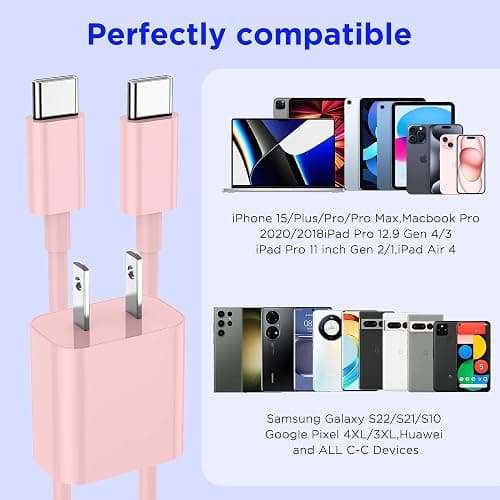 iPhone 16 15 Charger Fast Charging,20W Apple iPad USB C Fast Charger,2Pack 6ft USB C Wall Charger Block for iPhone 16/16 Pro/16 Pro Max/15/15 Plus/15 Pro/15 Pro Max, iPad Pro/Mini, MacBook thumbnail 7
