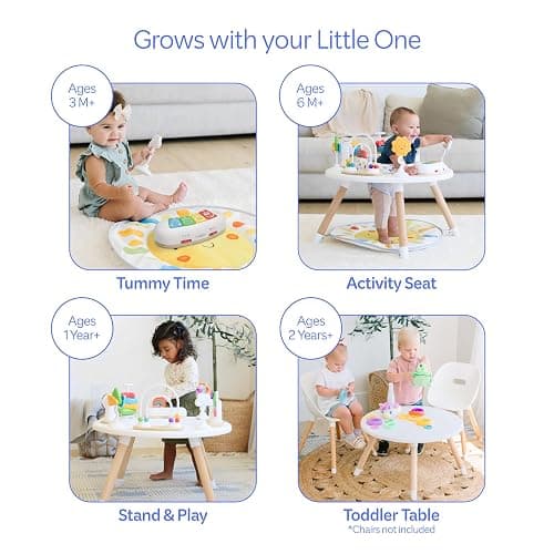 Move2Play 4-in-1 Baby Activity Center | Montessori-Inspired Design | 8 Interactive Toys | Tummy Time, Exersaucer & Toddler Table | Shower Gift | Essential | Must Have for 3, 6, 12 Month Old (Sun) thumbnail 5