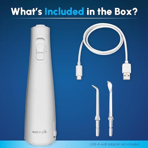 Waterpik Cordless Pulse 3100 Rechargeable Portable Water Flosser for Teeth, Gums, Braces Care and Travel with 2 Flossing Tips, Waterproof for Shower Use, ADA Accepted, WF-20 White, Amazon Exclusive thumbnail 4
