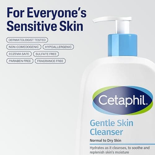 Cetaphil Face Wash, Hydrating Gentle Skin Cleanser for Dry to Normal Sensitive Skin, 20 oz, Fragrance Free, Soap Free and Non-Foaming thumbnail 7
