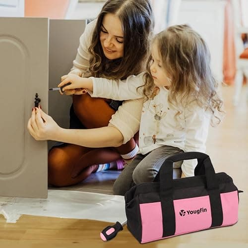 Yougfin Pink Tool Set, 215 Pcs Lady's General Home Repairing Tools Kit For Girls & Women With Portable Bags, Includes All Essential for Home, Garage, Office and College Dormitory Use, Pink & Black thumbnail 3