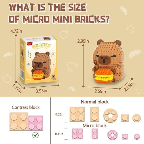 HIGH GODO Capybara Party Favors Building Set, 2120PCS Cute Capybara for Goodie Bag Stuffers, Party Favors Birthday Gift for Adult Teens 14+ (Not Compatible with Major Brand) thumbnail 3