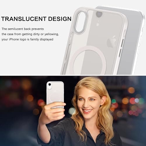 BENTOBEN Case for iPhone XR Case, [Compatible with MagSafe] Slim Translucent Matte Magnetic Shockproof Protective Anti Slip Women Men Cover Case for iPhone XR 6.1", Light Gray thumbnail 5