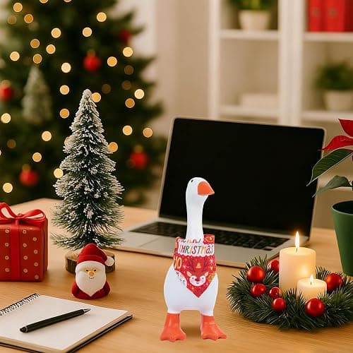8Pcs Holiday Desk Goose Outfits 7 inch Desk Goose Bandana, Valentine's Day, All Seasons Magnetic Desk Goose Clothes Costume Triangle Scarves Neckerchief for Mini Goose Duck Statue Decor thumbnail 2