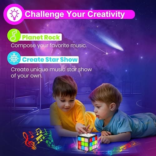 Xinbeiya Rechargeable Handheld Cube with Games - 15 Fun Brain & Memory Games with Score Screen for Kids Teens - Christmas Easter Birthday Gifts for Boys Girls Ages 6-12+ Years Old (Black) thumbnail 7