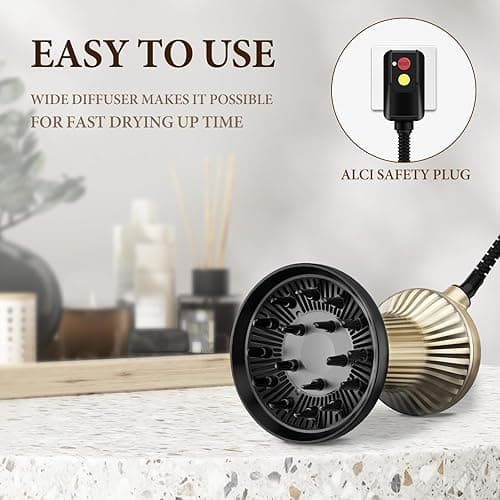 BAUTIA Diffuser Hair Dryer for Curly Hair, Hair Dryer Diffuser for Blow Dry and Volumizing, Lightweight Curly Hair Diffuser Easy to Use thumbnail 7