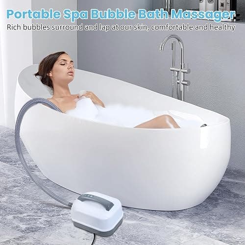 Portable Spa Bubble Bath Mat, Full Body Bubbling Non-Slip Bath Mat with Remote, Pillow & Electric Air Pump - Adjustable Bubble Settings for Bathtub Home Spa Relaxation (Normal Suction Cup) thumbnail 6