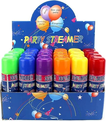 12 Pack Party String Spray (3 oz Each) – Streamer Spray in a Can, Full Color Set with 2 of Each Color, Party Supplies for Kids’ Parties, Birthdays, and Celebrations thumbnail 5