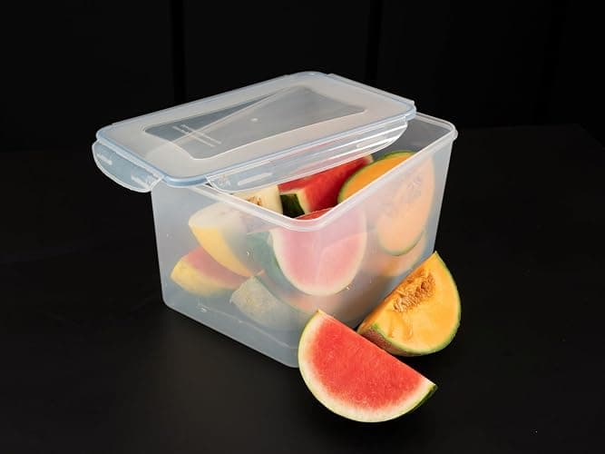 Addis Clip Tight Super Large Food Storage Container 9 Litre Tall Rectangle Airtight Silicone Seal Containers Bpa Free Easy Locking Lid Clips, Clear Transparent thumbnail 2