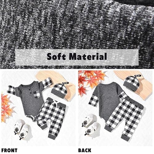 Aalizzwell Newborn Infant Baby Boys Fall Winter Outfit thumbnail 3