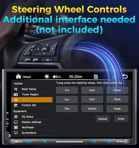 PLZ 7" Wireless Double Din Car Stereo Apple Carplay Radio QLED Screen for Car, Android Auto, Bluetooth 5.3, Fast Charger, 1080P Backup Camera, 4.2 Channel Outputs 240W, 2 Subwoofer thumbnail 7