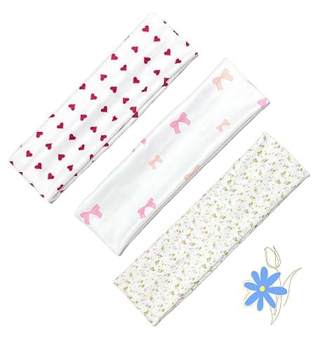 Huachi Headbands for Women Trendy 16 Pack Elastic Hair Bands for Women Non Slip Soft Cloth Fabric Head Bands Y2K Hair Accessories, Floral Bow Valentine Heart Headband thumbnail 2