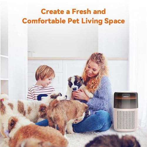 AIRROMI HEPA Air Purifier for Bedroom&Home,Pet Air Purifier for Home Pets,Removes Pet Odor,Cat Litter Smell,Dust,Smoke&Allergies,Quiet Room Air Purifier with Scents,360°Air Cleaner,A2005 Beige thumbnail 4