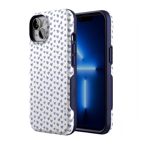 Casely iPhone 13 Case | Lovebug | Blue Hearts | Bold Protective Design | Compatible with MagSafe thumbnail 2