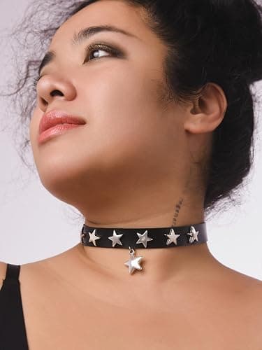 Sacina Gothic Black Star Choker Collar, Goth Punk Black Choker, Costume Christmas Jewelry Gift for Women thumbnail 3