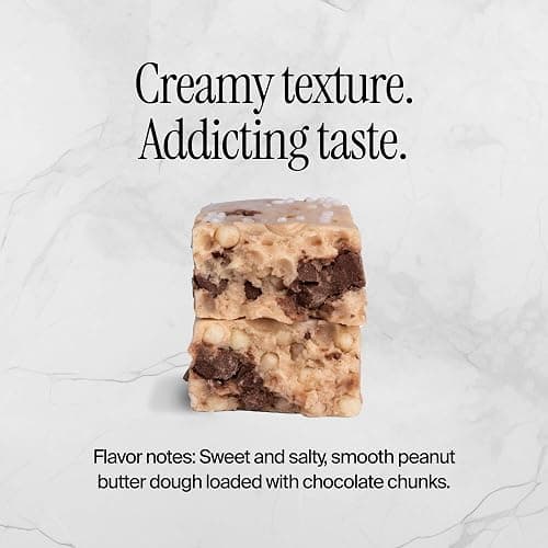 David High Protein Bars No Sugar - Sugar Free Protein Bars, Low Carb, Gluten Free - 28g of Protein, 150 Calories - David Bar On-The-Go Snack - Peanut Butter Chocolate Chunk Flavor, Pack of 12 thumbnail 4