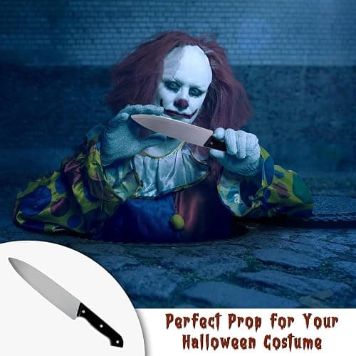 EPDPLAY 2 PCS Prop Knife - Halloween Realistic Kills Butcher Prank Props, Costume Fake Knife Accessories for Halloween Horror Party Role Playing（Gray） thumbnail 6