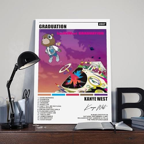 Music Poster Kanye Poster West Graduation Album Cover Canvas Poster Wall Art Decor Print Picture Paintings for Living Room Bedroom Decoration Unframe-style12x18inch(30x45cm) thumbnail 8